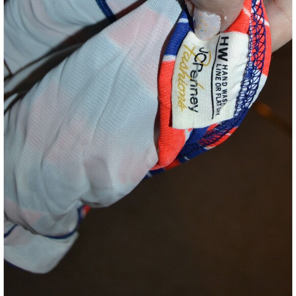 Vintage Swim Suit Red White Blue One Piece - Picture 3 of 5